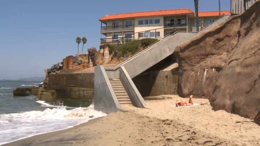 The newly opened stairs at Bermuda Beach in Point Loma