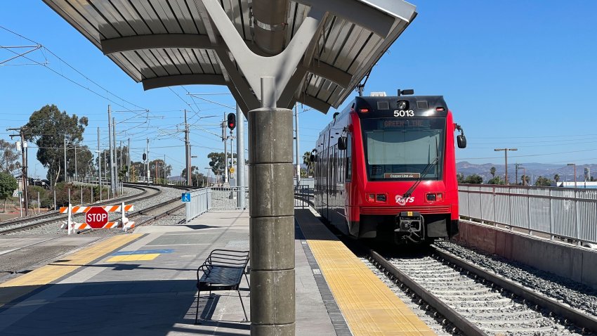 New MTS Copper Line connector trolley opens between El Cajon and Santee on Sept. 29, 2024. (NBC 7 San Diego)