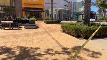 Westfield UTC mall in University City partially flooded with brown water on Sept. 4, 2024. (NBC 7 San Diego)