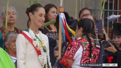 Pueblos originarios reciben a la primera presidenta de México