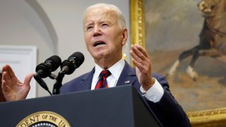 President Joe Biden delivers remarks on Hurricane Milton in the Roosevelt Room of the White House on October 09, 2024 in Washington, DC.