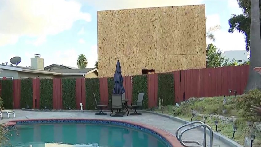 An ADU towers over the backyard of a Rolando homeowner, Oct. 28, 2024.