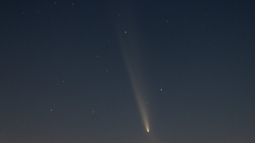 Comet Tsuchinshan-Atlas is visible this month from San Diego. Captured here by Kim DeCew on Oct. 12, 2024.