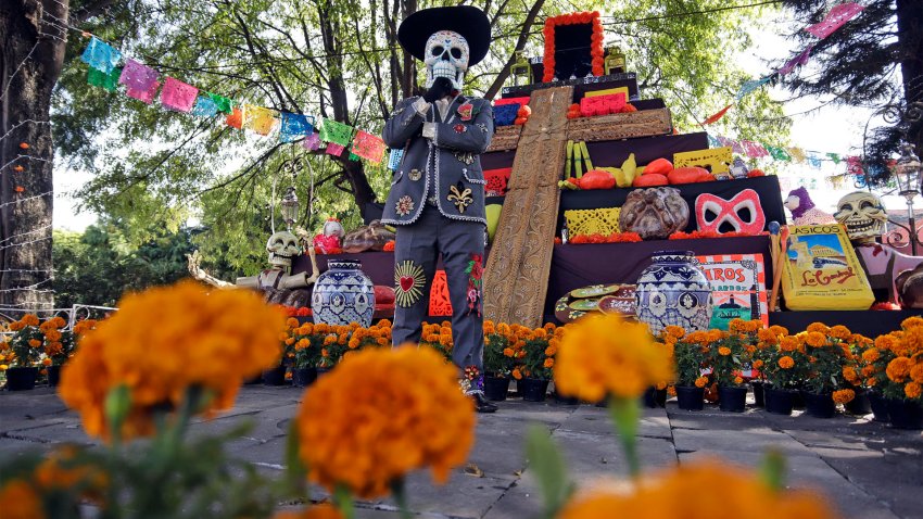 Los mexicanos comienzan a colocar enormes altares para celebrar el Día de Muertos