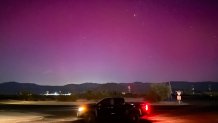 The aurora borealis was also visible from San Diego County's desert. Photographed here in Borrego Springs on Oct. 11, 2024.