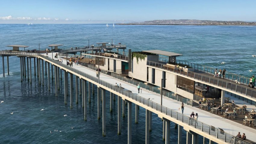 A rendering of the final design concept proposal for the renovated Ocean Beach Pier.