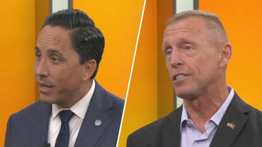 San Diego Mayor Todd Gloria (L) and mayoral candidate Larry Turner (R).