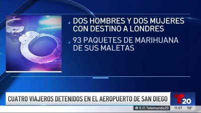 Arrestan a cuatro viajeros en el aeropuerto de San Diego por narcotráfico