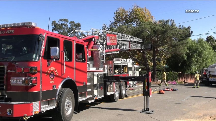 The rescue scene Thursday morning in Escondido