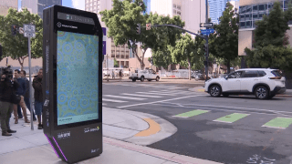 Downtown San Diego will soon have new interactive kiosks, as seen here, that can help tourists and locals navigate the area and resources available.