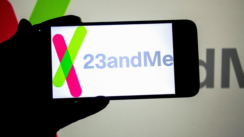 INDIA – 2024/09/16: In this photo illustration, a 23andMe logo seen displayed on a smartphone and in the background. (Photo Illustration by Avishek Das/SOPA Images/LightRocket via Getty Images)