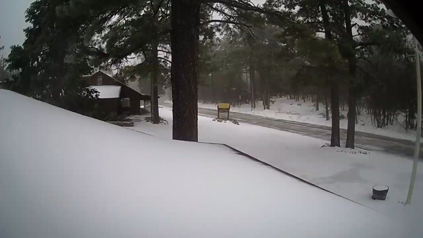 A few inches of snow on Mount Laguna on March 3, 2025.