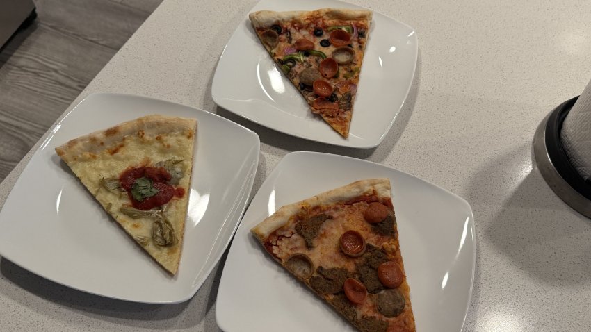 Food items from Flippin' Pizza purchased by NBC 7 on the Too Good to Go app.