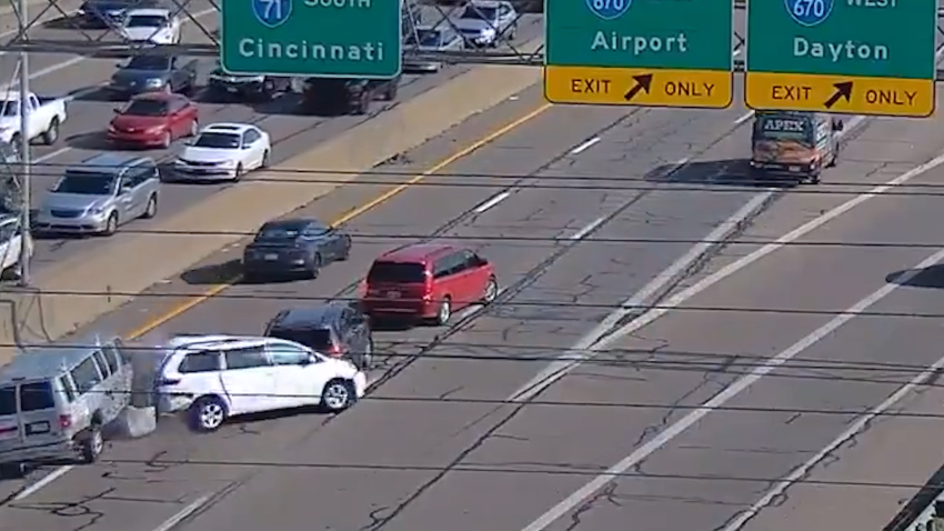 Driver on interstate at standstill