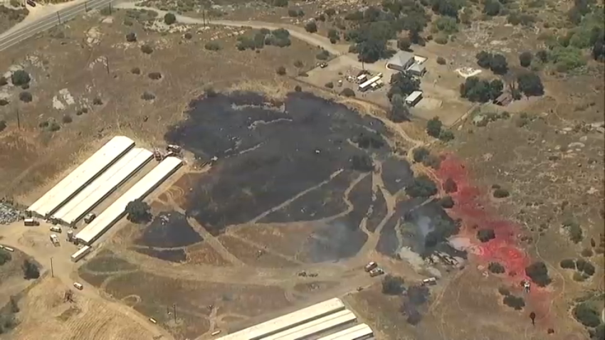 Sky Ranger 7 shot video above Border 10 Fire in Potrero.