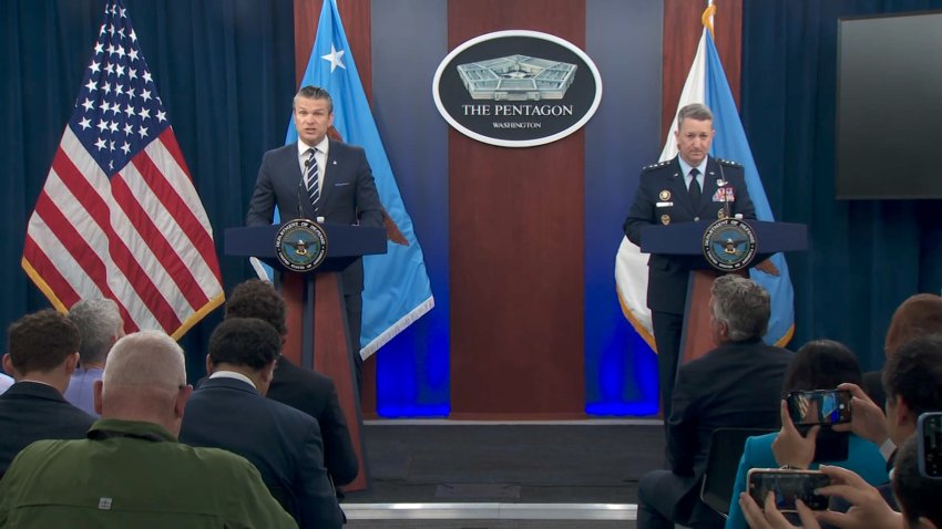 Secretary of Defense Pete Hegseth and Chairman of the Joint Chiefs of Staff Dan Caine held a press briefing