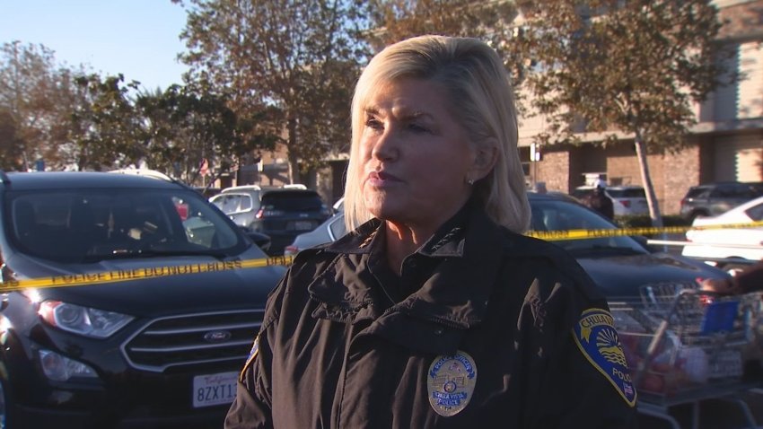 Woman in police officer's uniform