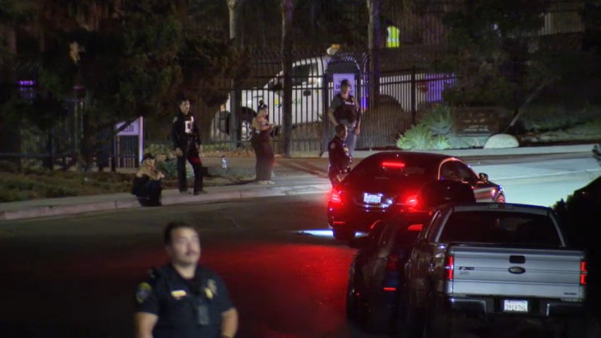 San Diego Police Department officers responded to a report of two people fighting in Clairemont on Aug. 31, 2026. (NBC 7 San Diego)